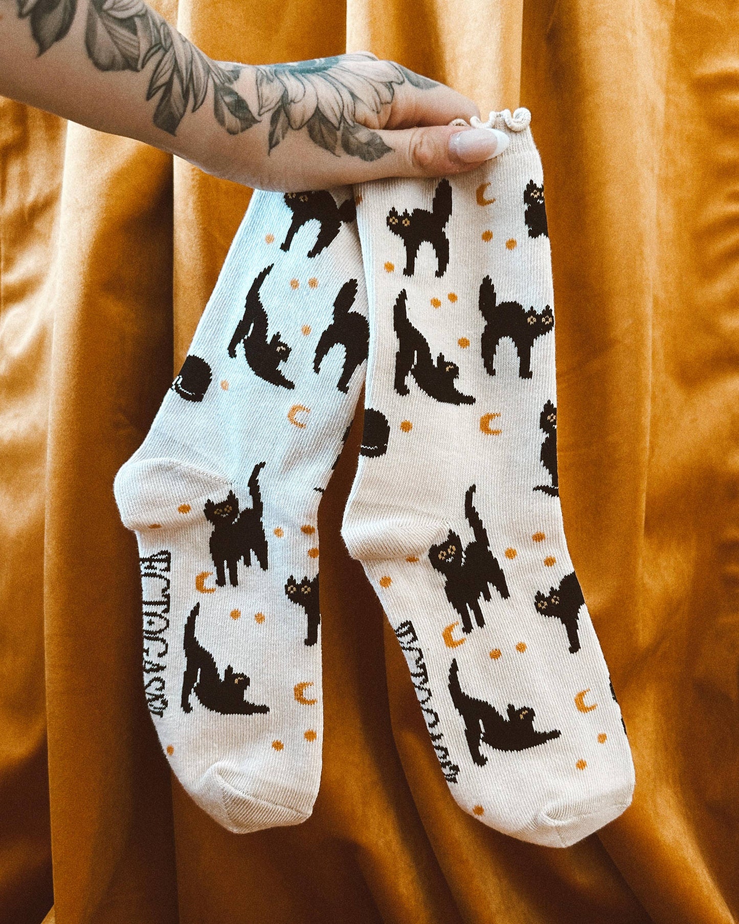 Black Cat Ruffle Socks