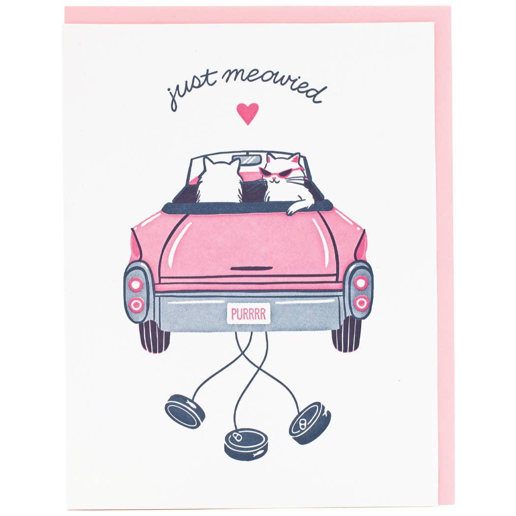 Cool Cats Wedding Card-BLANK INSIDE