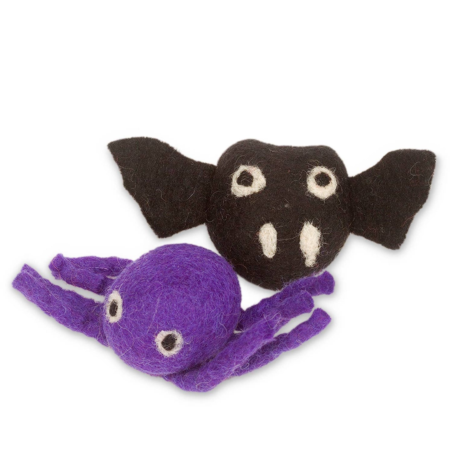 Halloween Bat And Spider Wool Cat Toy - Pack of 2