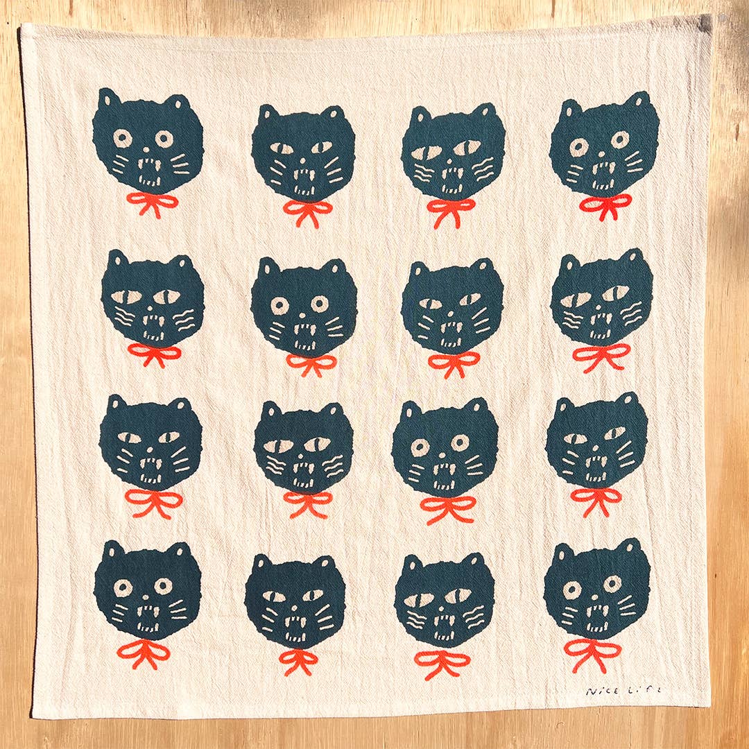 BAD CATS tea towel