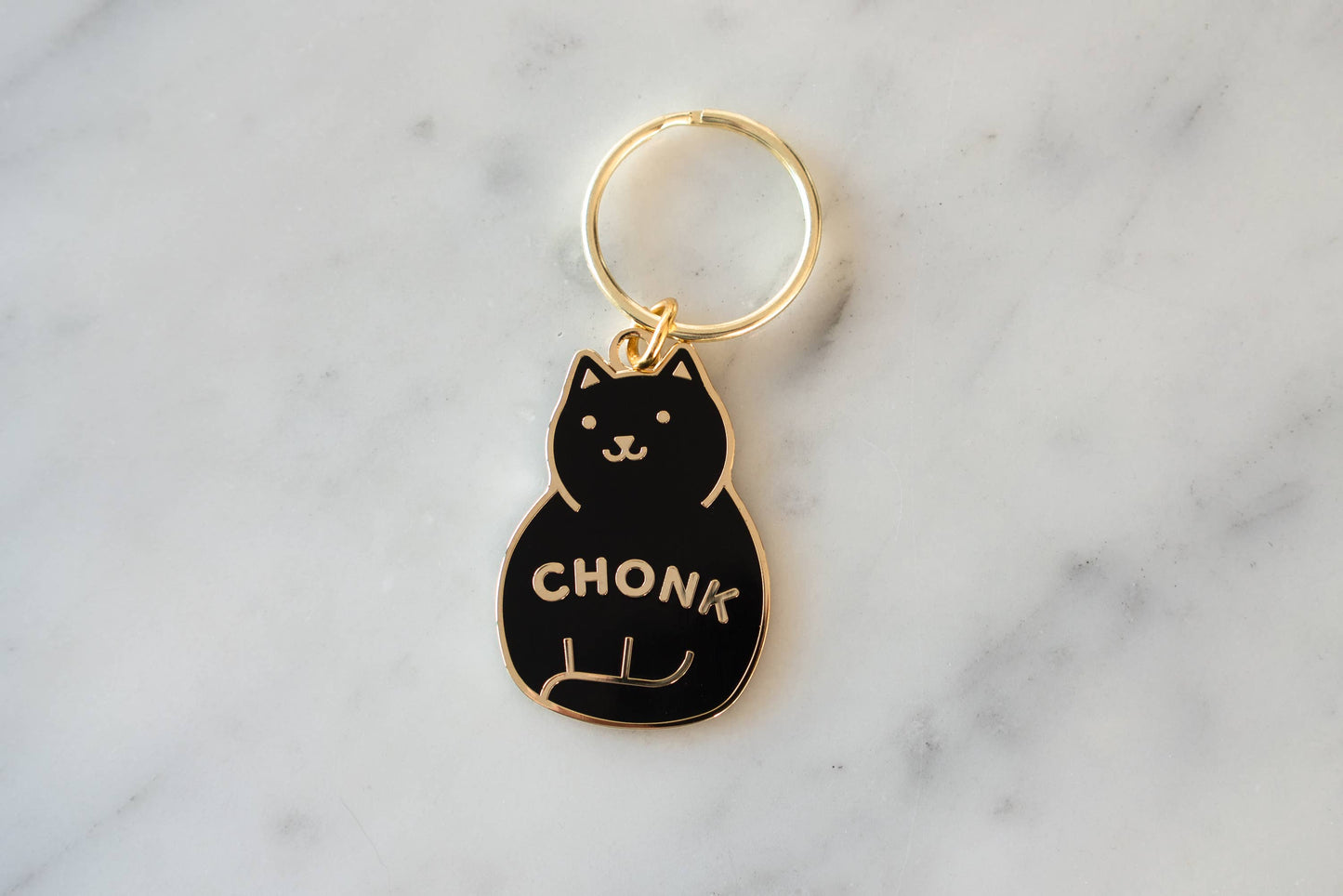 Chonk Keychain: Black/gold