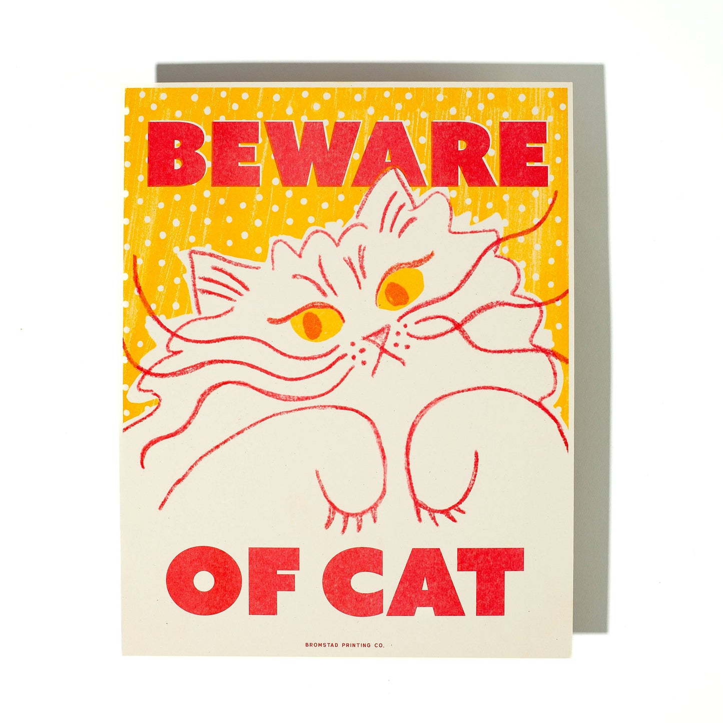 Beware of Cat - Risograph Print