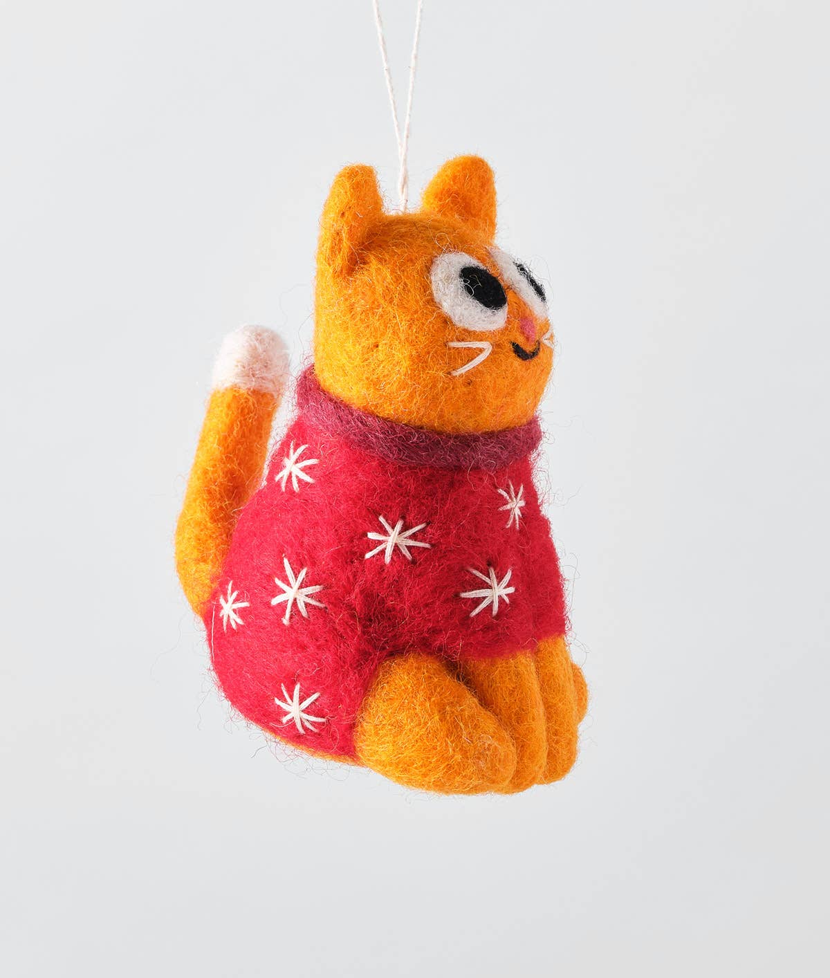 'Esther' Orange Cat Hanging Felt Ornament