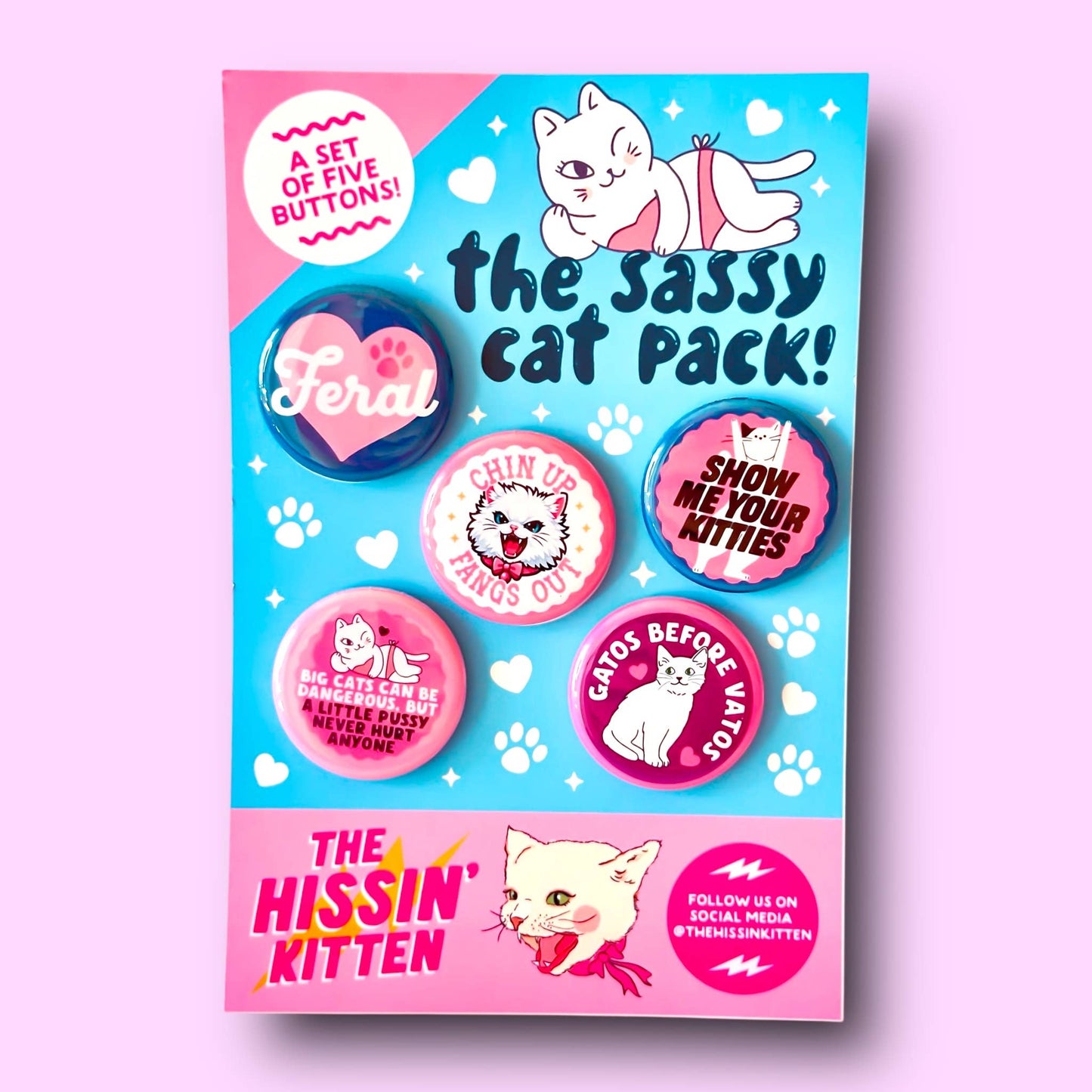 The Sassy Cat Pack Pin Back