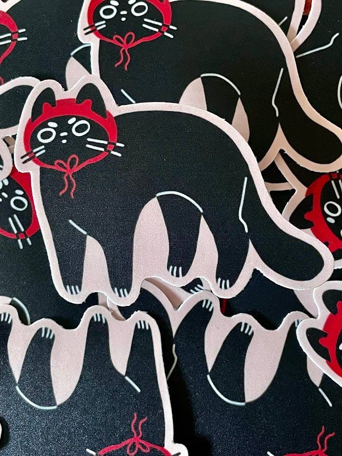 Evil Cat Matte Weatherproof Vinyl Sticker