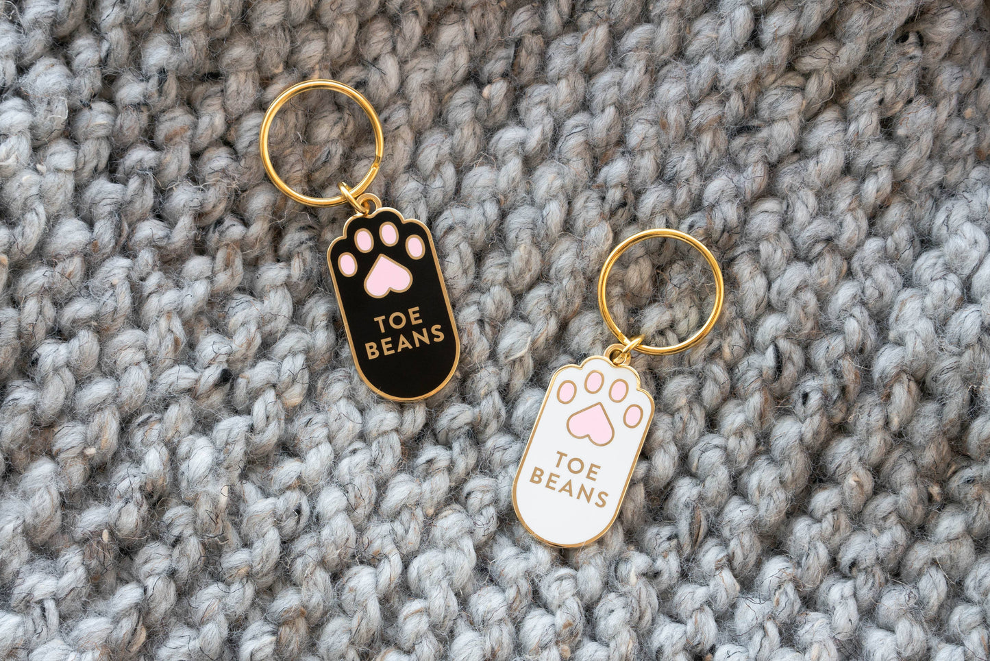 Toe Beans Keychain: Gold/white