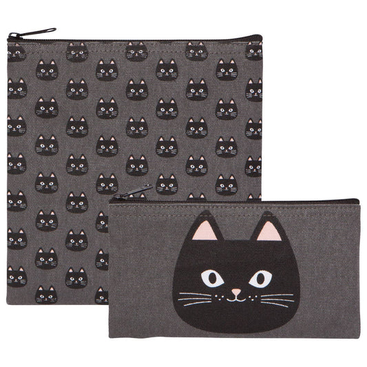 Daydream Cat Snack Bags Set of 2: Black