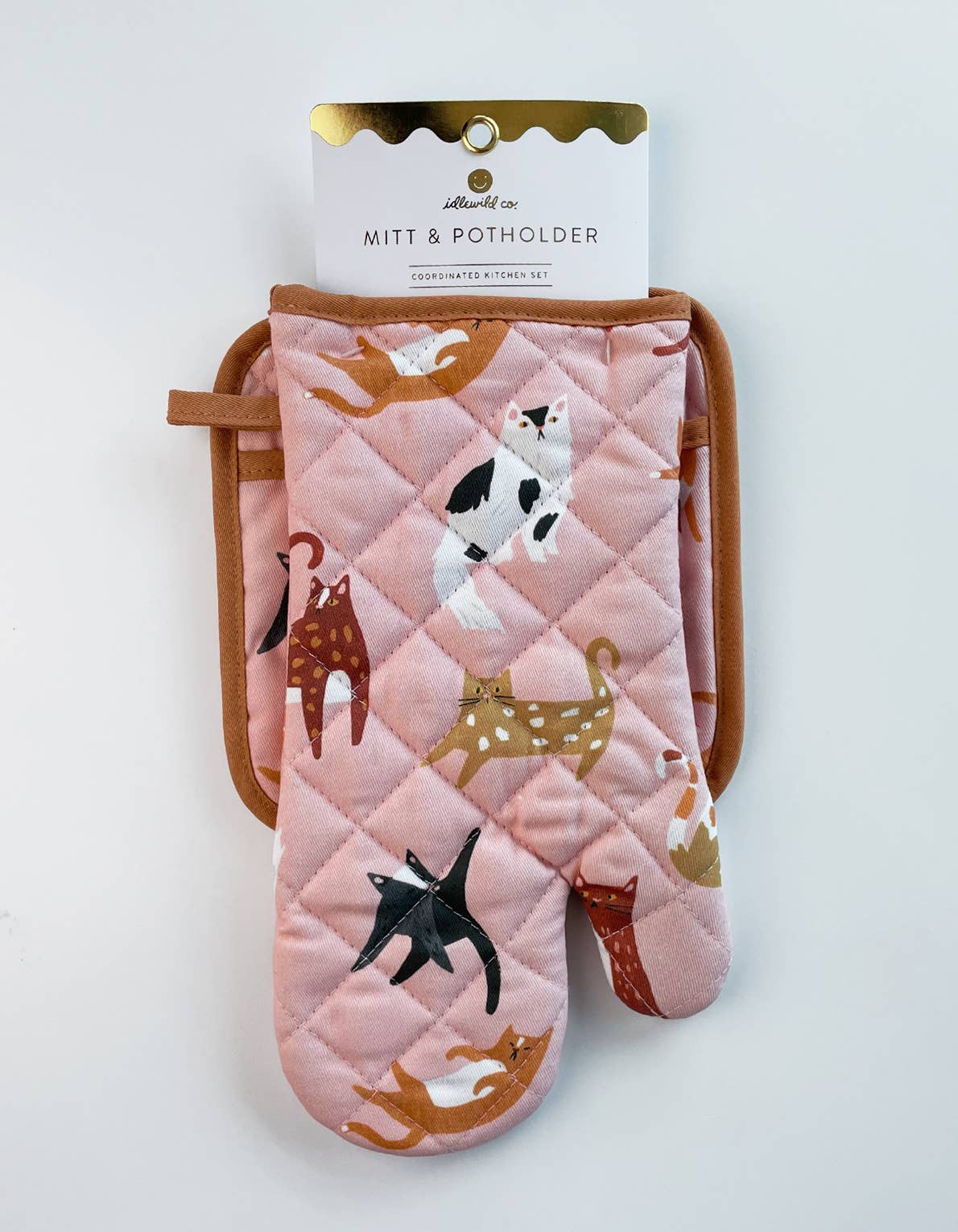 Cats Oven Mitt + Pot Holder Set