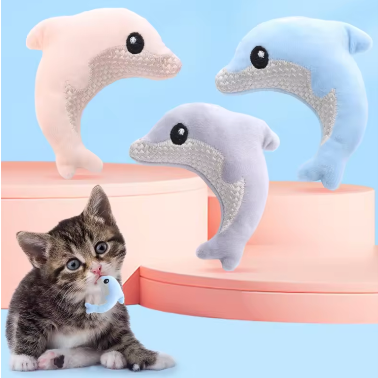 Catnip Toys Catnip Dolphins 3 Per Pack Cute Funny Cat Toys