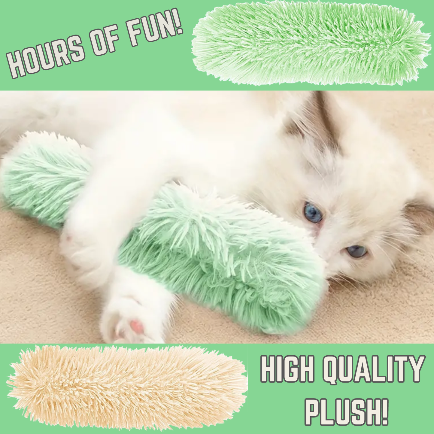 Cat Toy Pillows 3 Pack Soft & Durable Crinkle Ball & Catnip