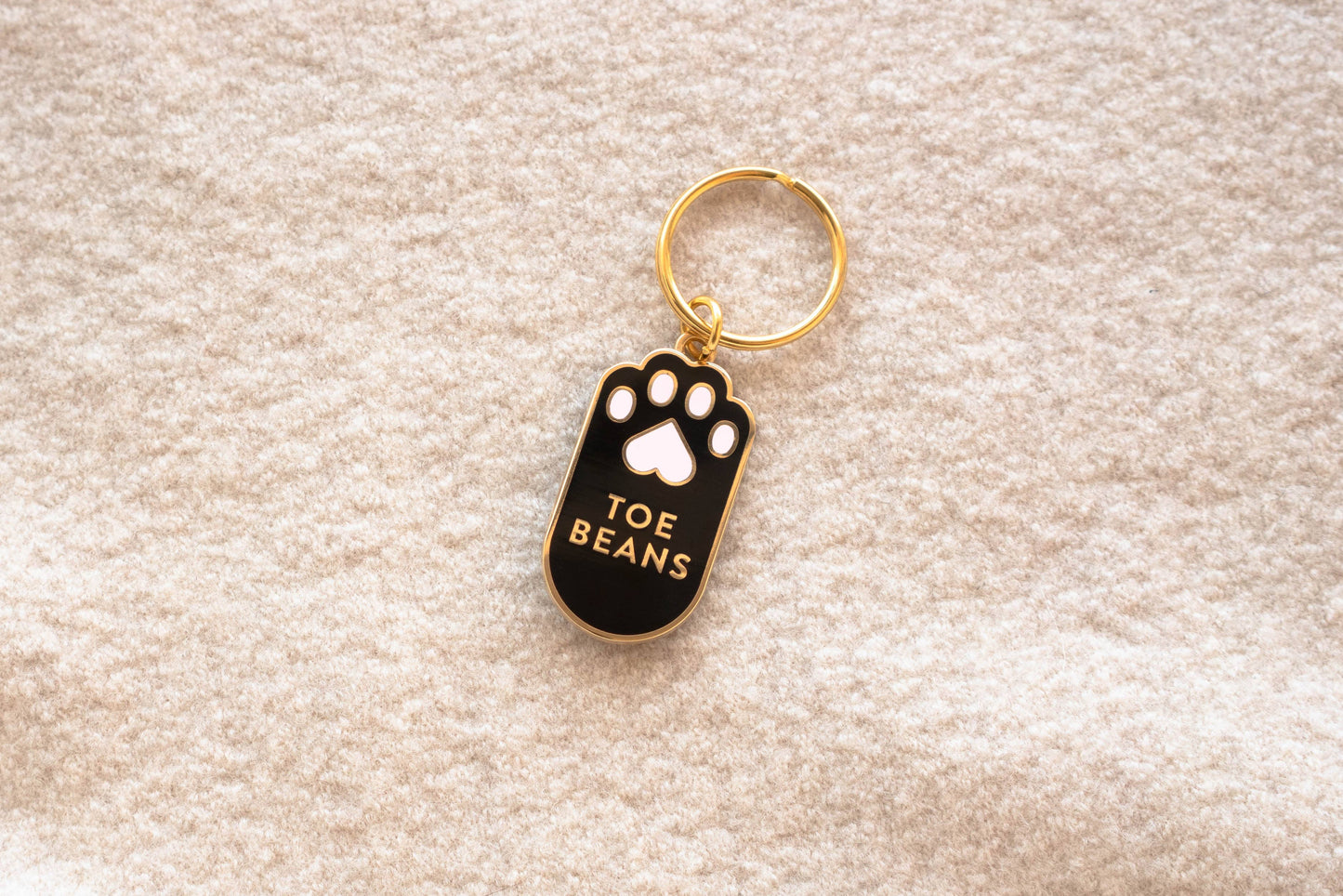 Toe Beans Keychain: Gold/white