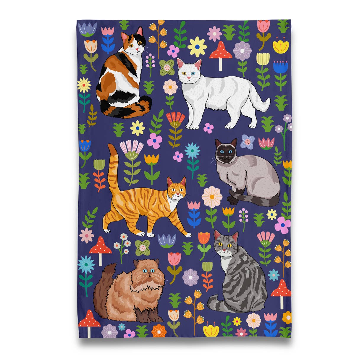 Spring Kitty Cats Tea Towel