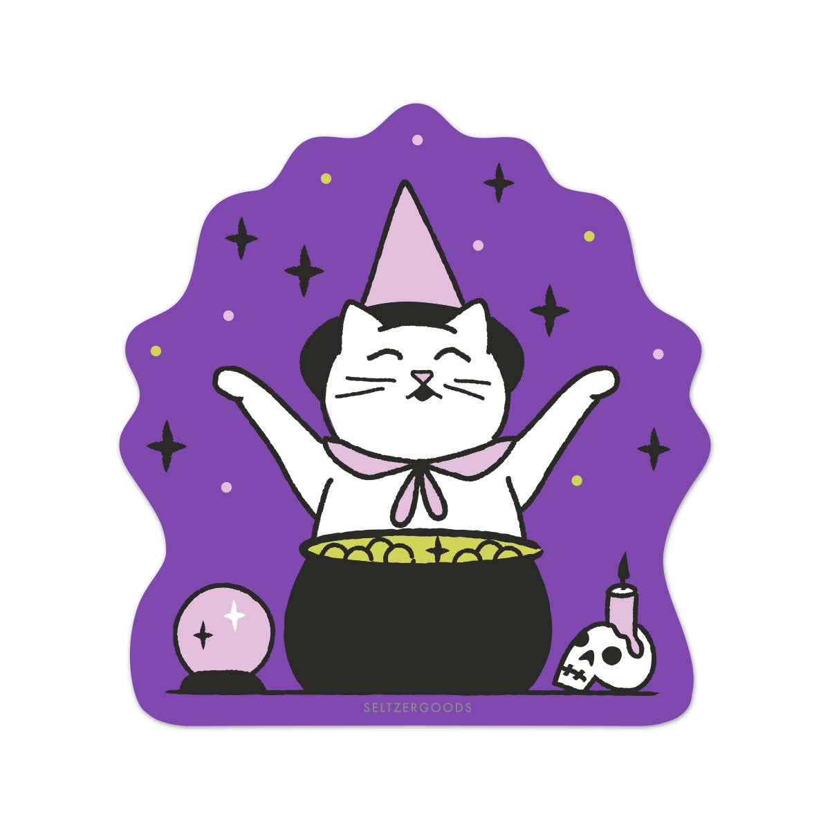 Cauldron Cat Sticker