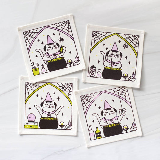 Cauldron Cat Cocktail Napkin Set