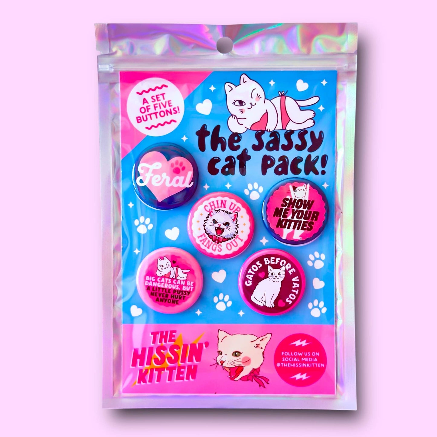 The Sassy Cat Pack Pin Back
