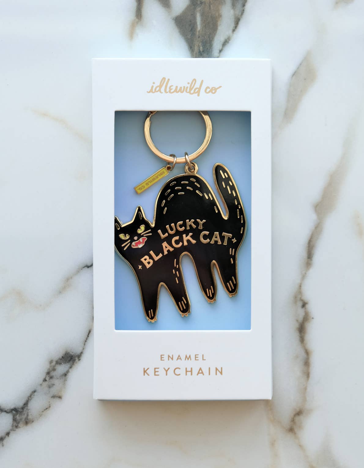 Enamel Keychain | Lucky Black Cat: Gift Box