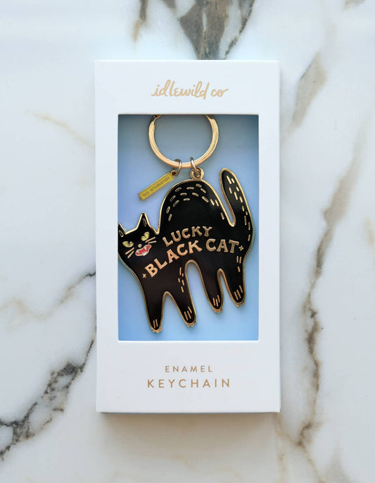 Enamel Keychain | Lucky Black Cat: Gift Box