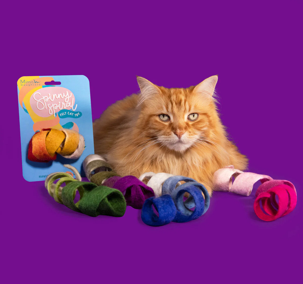 Spinny Spiral - Felt Cat Toy