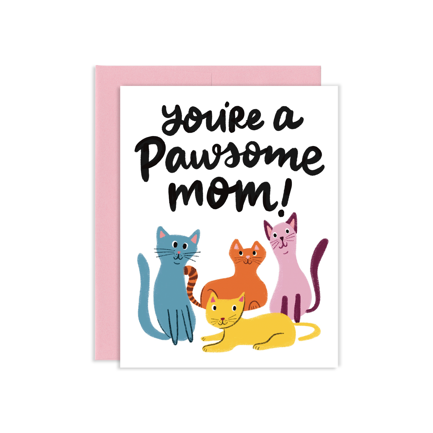 Pawsome Cat Mom Mother's Day Greeting Card | Grey Street Paper