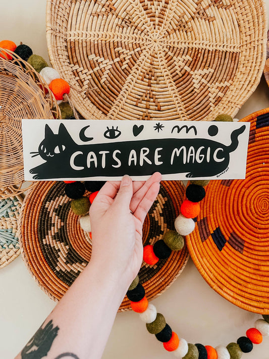 Cats Are Magic Bumper Sticker