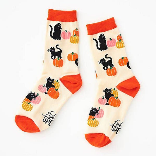 Cat Pumpkin Socks