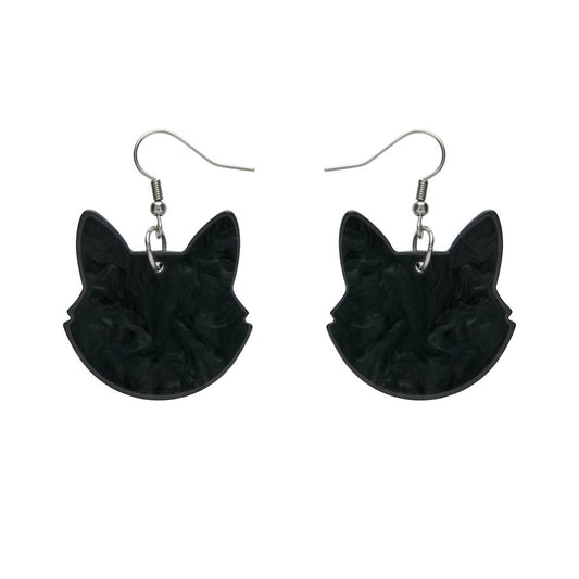 Cat Head Ripple Resin Earrings FINAL SALE